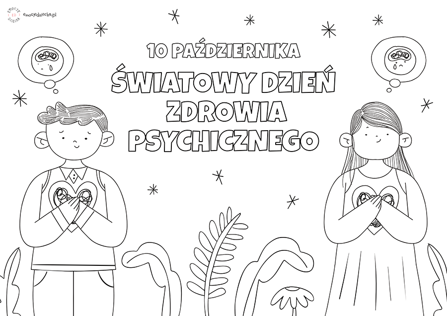 emocje dziecka swiatowy dzien zdrowia psychicznego kolorowanka